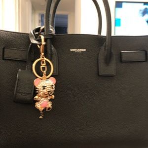 Tiger Charm Pendant Crystal Bag Key Chain for Handbag